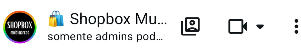 Cabeçalho do grupo Shopbox Multimarcas no WhatsApp