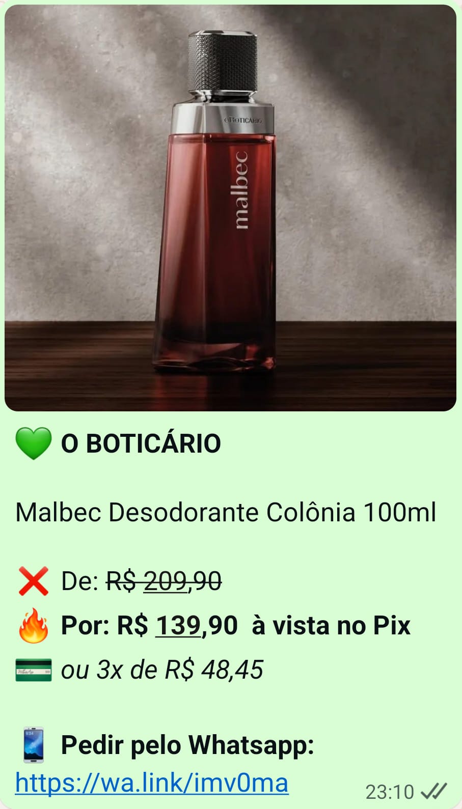 Oferta do perfume Malbec