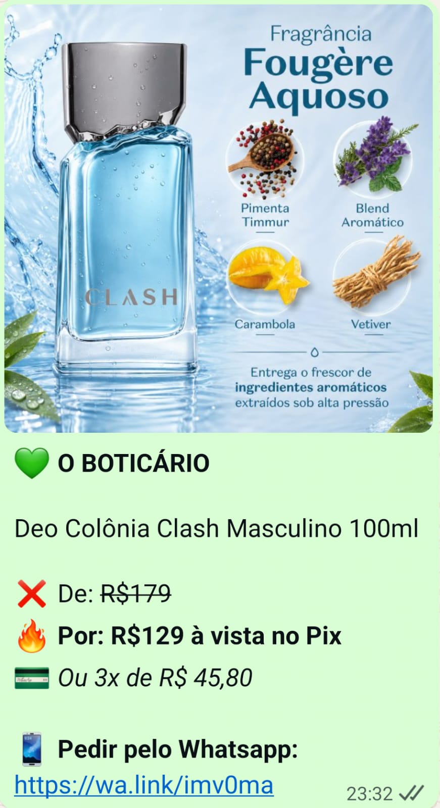 Oferta do perfume Clash